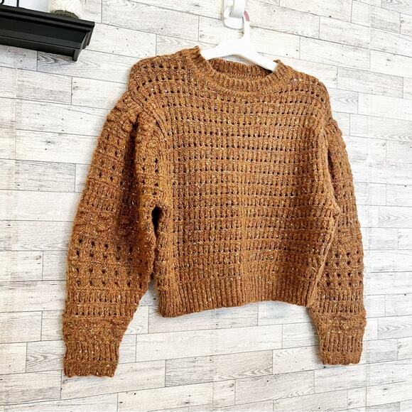 UNIVERSAL THREAD Brown Cropped Crewneck Sweater, M, NWT! - Picture 4 of 10